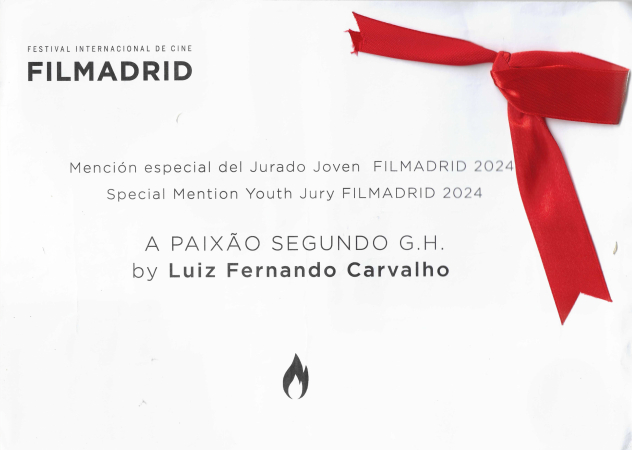 The certificate of the "Special Mention Youth Jury", prize that the movie won at FILMADRID - Festival Internacional de Cine